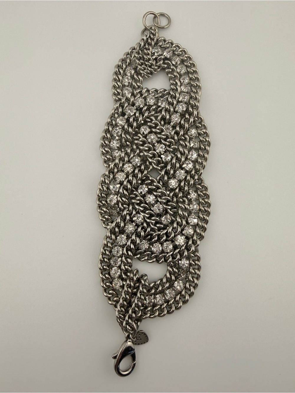 Stella & Dot Retired Petra Braided Chain Rhinestone Statement Bracelet
